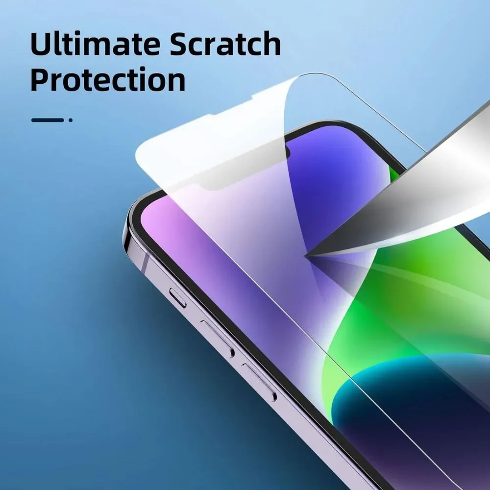 2 Pack iPhone 14 Plus Screen Protector (6.7 inch) + 2 Pack Camera Lens Protector